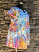 Load image into Gallery viewer, Women’s Large Geode Linen/Rayon Short Sleeve Babydoll Dress with Pockets in ‘Bird Song’
