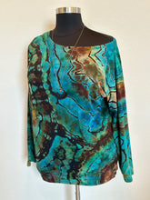 Load image into Gallery viewer, Women’s 2X Reverse Geode Off Shoulder Long Sleeved Tunic in ‘Colla Wood’
