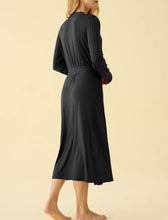 Load image into Gallery viewer, Women’s XL Reverse Geode Bamboo Viscose Long Sleeved Robe in ‘Dark Star’
