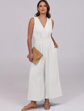 Load image into Gallery viewer, Women’s Medium Geode Dressy V-Neck Jumpsuit with Pockets in ‘Phoenix Rising’
