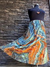Load image into Gallery viewer, Women’s XXL (can fit a 3X, too) Geode Midi Skirt with Pockets in ‘Boulder Turquoise’
