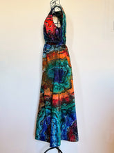 Load image into Gallery viewer, Women’s Small Reverse Geode Cut-Out A-Line Maxi Dress with Pockets in ‘Deep Rainbow’
