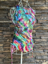 Load image into Gallery viewer, Women’s Medium Ribbed Geode Tank Top with Side Ruching &amp; Ties in ‘Cosmic Eyes’
