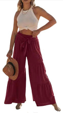 Load image into Gallery viewer, Women’s 2X Geode High-Rise Wide-Leg Tiered Pull-On Flared Pants with Tie in ‘Labroadorite’
