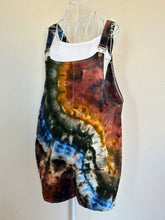 Load image into Gallery viewer, Custom Geode Overall Shorts in ‘Rustic Rainbow’ for Tonya
