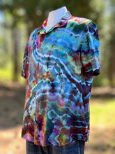 Load image into Gallery viewer, Men’s Large Geode 100% Rayon Button Up Shirt in ‘Cosmic Eyes’
