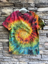 Load image into Gallery viewer, Youth Small (6/7) Reverse Dyed Rainbow Spiral T-Shirt
