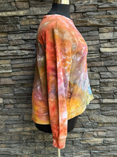Load image into Gallery viewer, Women’s XXL (can fit an XL, too) Heart Pullover Sweatshirt with Thumbholes &amp; Pockets in ‘Rustic Rainbow’
