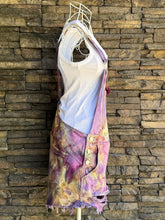 Load image into Gallery viewer, Women’s Size 28 Distressed Denim Overall Shorts in ‘Sugar Plum’
