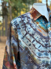 Load image into Gallery viewer, Custom Reverse Geode Long Sleeved Button Up Shirt in ‘Midnight Jasper’ for Bill
