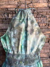 Load image into Gallery viewer, Women’s Large Scrunched Geode Halter Style Dress with Pockets In ‘Moss Agate’
