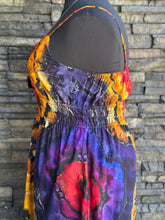 Load image into Gallery viewer, Women’s XL Reverse Geode Spaghetti Strap Midi Dress with Pockets in ‘Sunset in Waikiki’
