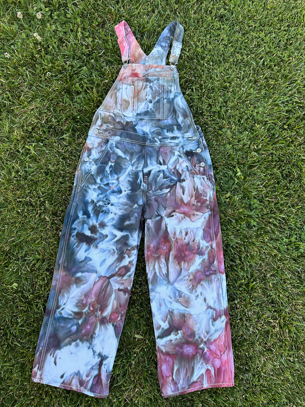 Custom Ice Dyed Denim Overalls for Diane