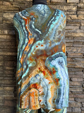 Load image into Gallery viewer, Women’s XL Geode Sleeveless Open Front Cardigan Vest with Pockets in ‘Boulder Turquoise’
