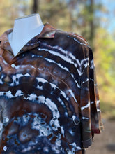 Load image into Gallery viewer, Custom Geode 100% Rayon Button Up Short Sleeve Shirt in ‘Turkey Tail Mushroom’ for Scot
