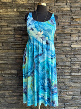 Load image into Gallery viewer, Women’s Large (could fit XL too) Geode Ballet Midi Dress with Pockets in ‘Tahitian Seas’
