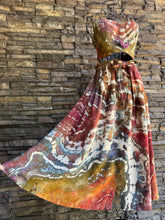 Load image into Gallery viewer, Women’s XS Geode Tie-Waist Midi Skirt &amp; Cropped Bralette Tank Top Set in ‘Rustic Rainbow’
