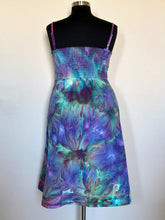 Load image into Gallery viewer, Custom Ice Dyed Denim Corset Dress in ‘Northern Lights’ for Maggie
