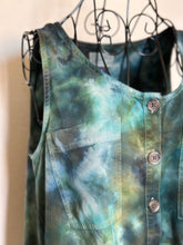 Load image into Gallery viewer, Women’s Medium Geode Tank Top with Buttons &amp; Tie Front in ‘Moss Agate’
