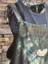 Load image into Gallery viewer, Women’s Small Linen/Rayon Geode Overall Shorts in ‘Moss Agate’
