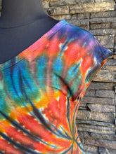 Load image into Gallery viewer, Women’s Large (can fit an XL, too) Upcycled U-Neck 100% cotton Midi Dress in ‘Bold As Love
