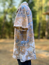 Load image into Gallery viewer, Men’s 3X Geode Flax/Cotton Button Up Short Sleeved Shirt in ‘Blue Gray’
