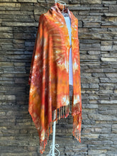 Load image into Gallery viewer, 100% Rayon Scarf with Fringe in ‘Harvest Fire’
