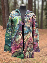 Load image into Gallery viewer, Custom Reverse Geode Hooded Cardigan in ‘Tide Pool’ for Kori
