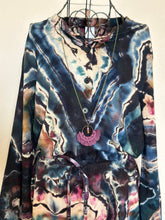 Load image into Gallery viewer, Women’s Medium Reverse Geode Terry Long Sleeved Jumpsuit in ‘Pinot Sage &amp; Teal’
