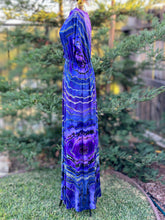 Load image into Gallery viewer, Custom Reverse Geode Surplice Maxi Dress in ‘Purple Haze’ for Mary
