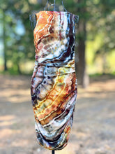 Load image into Gallery viewer, Women’s Large Geode Side Ruching Bodycon Dress in ‘Golden Hour’
