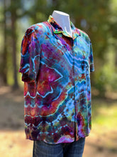 Load image into Gallery viewer, Men’s Large Geode 100% Rayon Button Up Shirt in ‘Cosmic Eyes’
