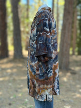 Load image into Gallery viewer, Men’s 2XL 100% Rayon Geode Button Up Short Sleeved Shirt in ‘Turkey Tail Mushroom’
