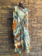 Load image into Gallery viewer, Women’s One Size Plus Geode 100% Rayon Ibiza Caftan in ‘Boulder Turquoise’
