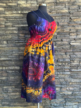 Load image into Gallery viewer, Women’s XL Reverse Geode Spaghetti Strap Midi Dress with Pockets in ‘Sunset in Waikiki’

