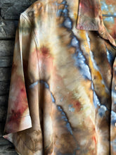Load image into Gallery viewer, Men’s XL 100% Rayon Geode Button Up Short Sleeved Shirt in ‘Turkey Tail Mushroom’
