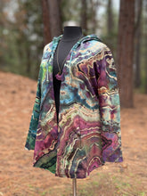 Load image into Gallery viewer, Custom Reverse Geode Hooded Cardigan in ‘Tide Pool’ for Kori
