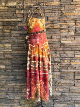Load image into Gallery viewer, Women’s XS Geode Tie-Waist Midi Skirt &amp; Cropped Bralette Tank Top Set in ‘Rustic Rainbow’
