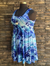 Load image into Gallery viewer, Women’s Large Geode Square Neck Dress with Pockets in ‘Deep Lagoon’
