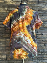 Load image into Gallery viewer, Women’s Medium (Oversized fit—more like an XL) Upcycled ‘Soft Surroundings’ Button Up Short Sleeve Cotton Gauze Blouse in ‘Golden Hour’
