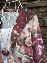 Load image into Gallery viewer, Women’s Small Geode 100% Cotton Hooded Cardigan with Pockets in ‘Smoke &amp; Roses’
