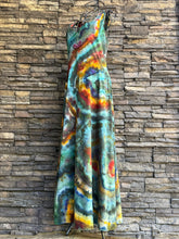 Load image into Gallery viewer, Custom Geode Pact Fit &amp; Flare Cross Back Maxi Dress in ‘Labradorite’ for Shannon
