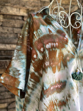 Load image into Gallery viewer, Women’s Large (could also fit XL) 100% Rayon Surplice High Low Front Twist Blouse Top in ‘Wild Thing’
