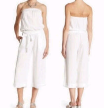 Load image into Gallery viewer, Women’s XS 100% Tencel Strapless Jumpsuit with Frayed Hem &amp; Pockets in ‘Shore Thing’
