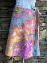Load image into Gallery viewer, Women’s Large (but can fit S-XL) 100% Cotton Geode Short Wrap Skirt with Hidden Zipper Pocket in ‘Bird Song’
