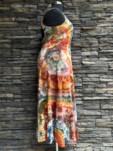 Load image into Gallery viewer, Women’s XL Pact Organic Cotton Geode Fit &amp; Flare Open Criss-Cross Back Maxi Dress with Pockets in ‘Rustic Rainbow’
