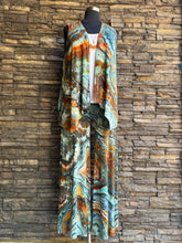 Load image into Gallery viewer, Women’s XL Geode Sleeveless Open Front Cardigan Vest with Pockets in ‘Boulder Turquoise’
