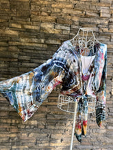 Load image into Gallery viewer, Women’s Small (can fit a medium too) Geode Bell Sleeved Kimono Wrap Top with Tie in ‘Pinot Sage’
