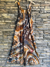 Load image into Gallery viewer, Women’s Large Geode Wide-Leg Linen/Rayon Overalls in ‘Turkey Tail Mushroom’
