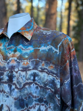 Load image into Gallery viewer, Custom Reverse Geode Long Sleeved Button Up Shirt in ‘Midnight Jasper’ for Bill

